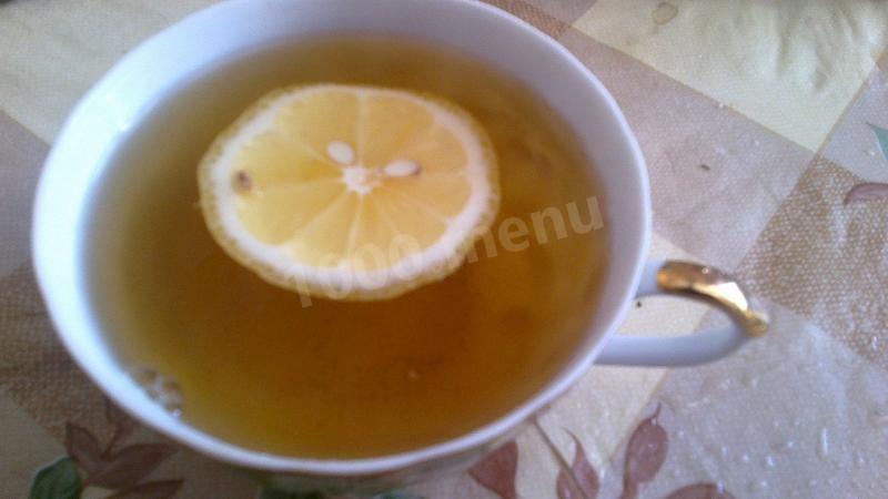 Шаг 4 приготовления Зеленый чай с лимоном
