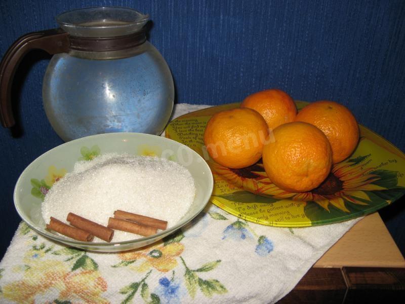 Шаг 1 приготовления Апельсиновый компот с корицей