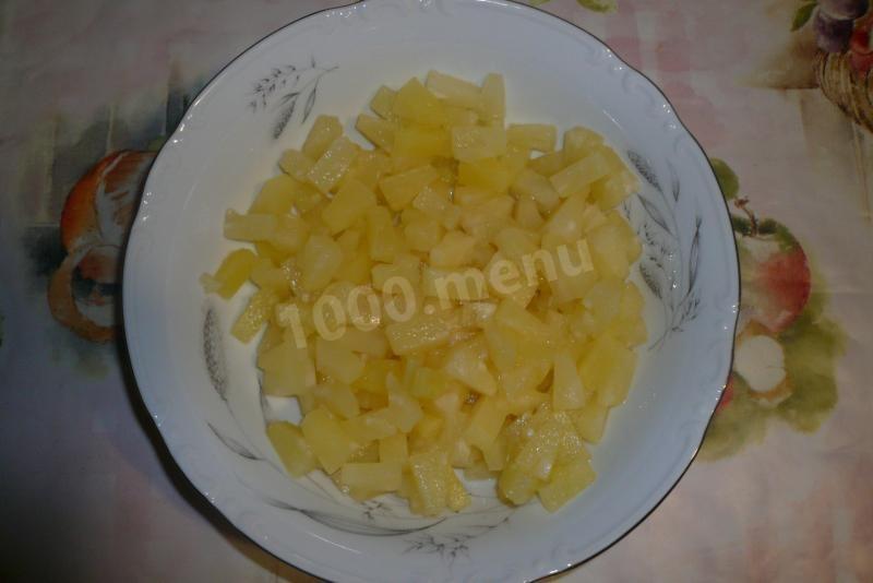 Шаг 3 приготовления Ананасы в шампанском