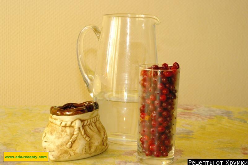 Шаг 1 приготовления Морс из клюквы