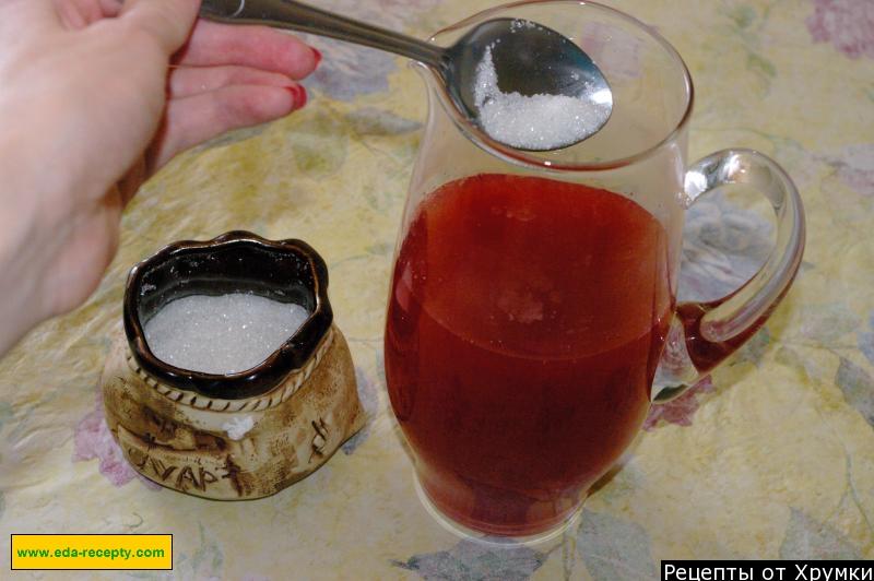 Шаг 9 приготовления Морс из клюквы