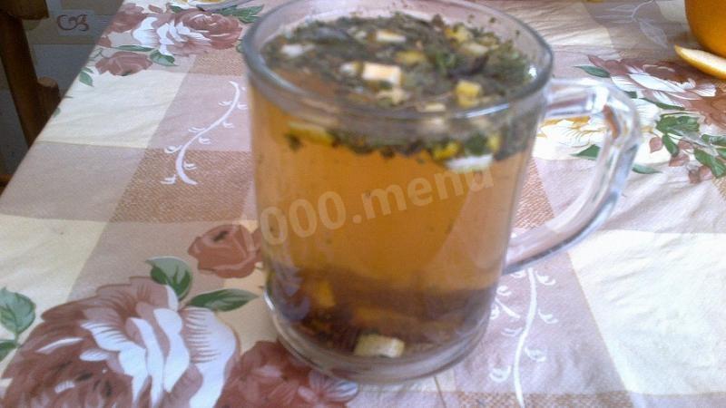 Шаг 4 приготовления Чай с корицей, мятой и цедрой цитрусовых