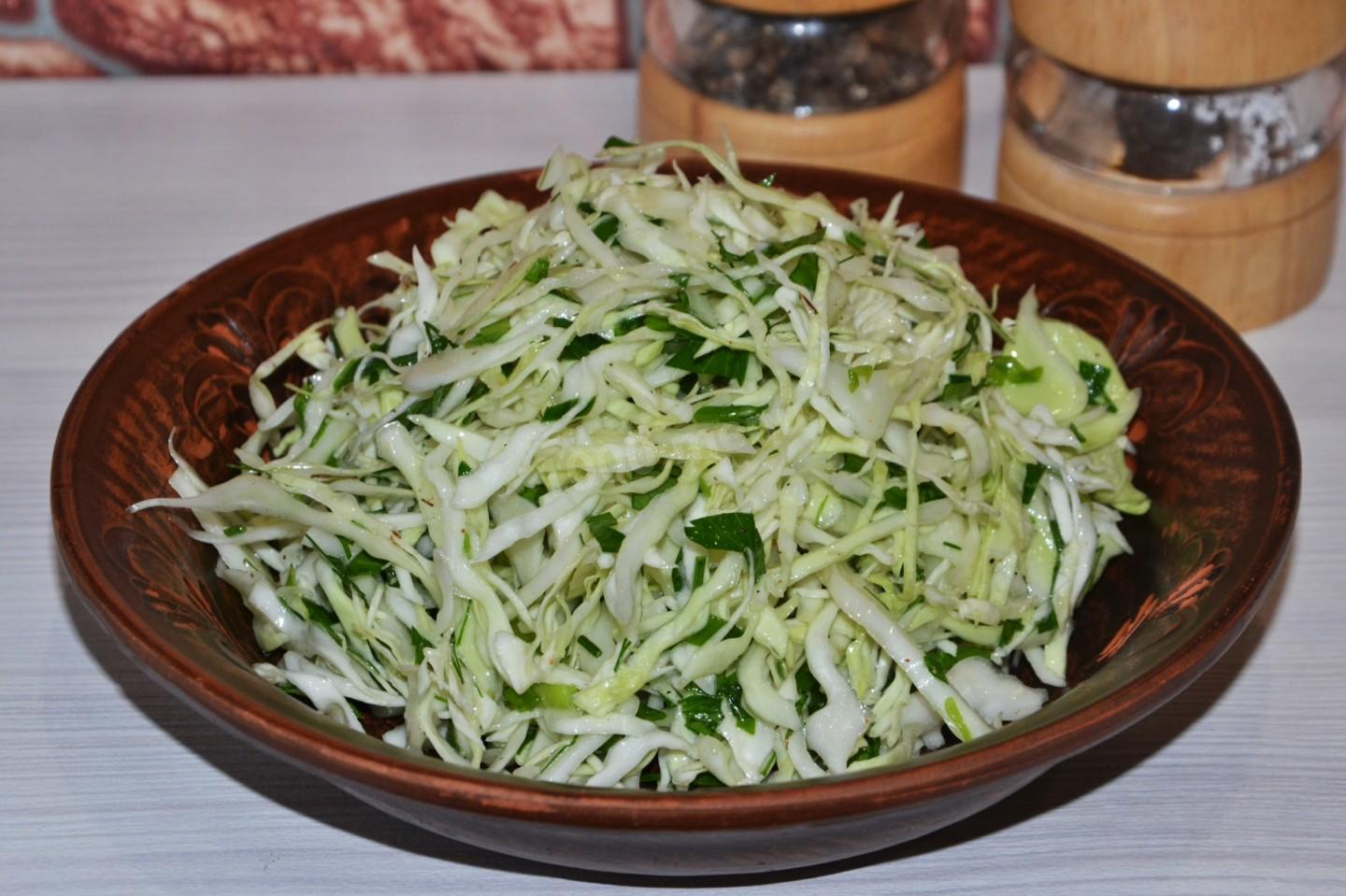 Шаг 11 приготовления Салат капуста с уксусом и маслом