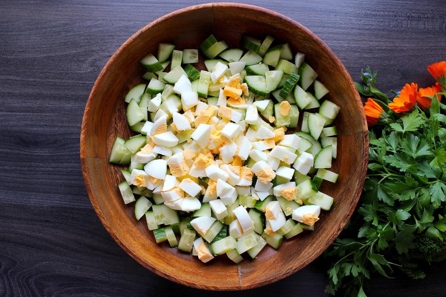 Шаг 6 приготовления Салат курица корейская морковь свежий огурец