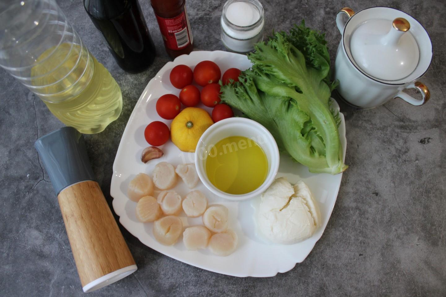 Шаг 1 приготовления Салат с морскими гребешками