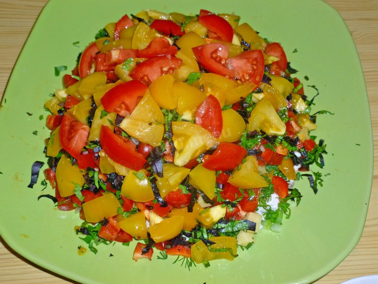 Шаг 18 приготовления Салат с куриной грудкой и помидорами