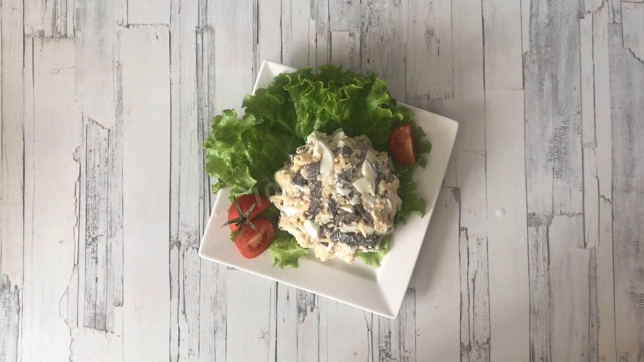 Шаг 7 приготовления Салат из свиной печени