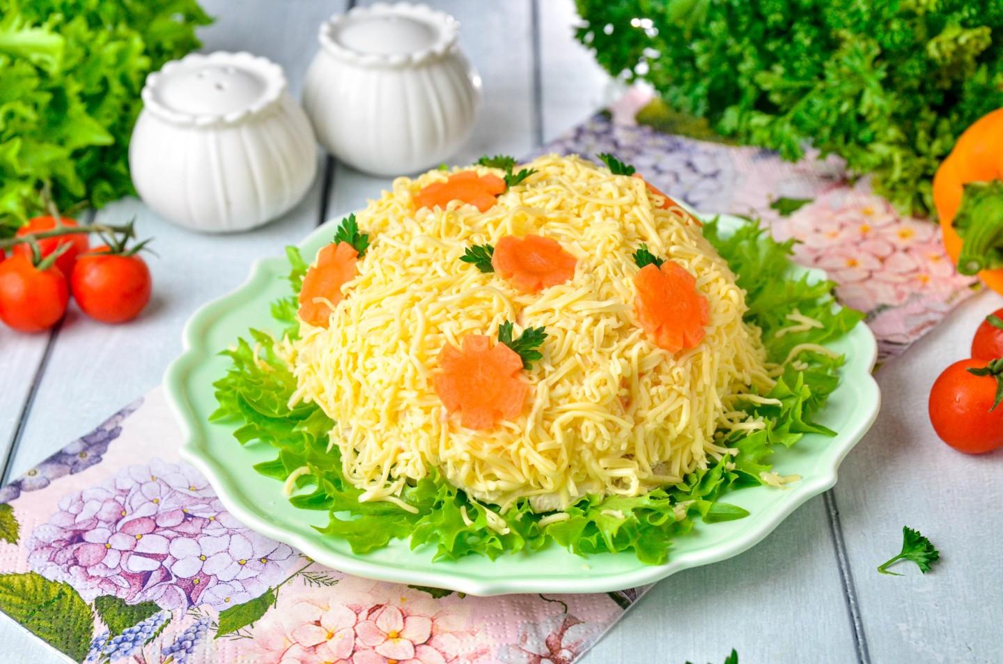 Шаг 11 приготовления Салат курица морковь сыр