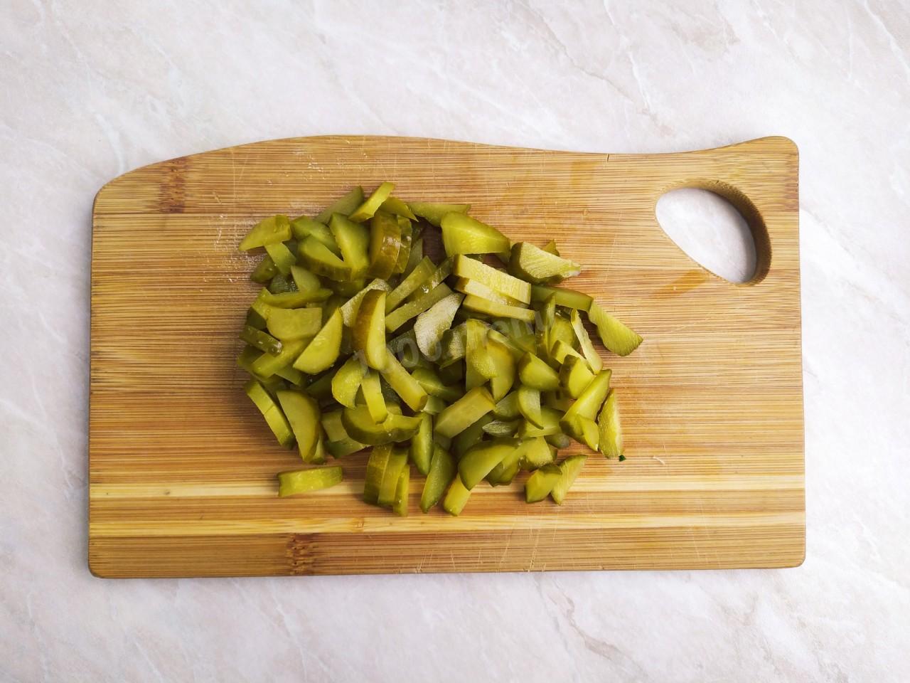 Шаг 5 приготовления Салат курица маринованные грибы