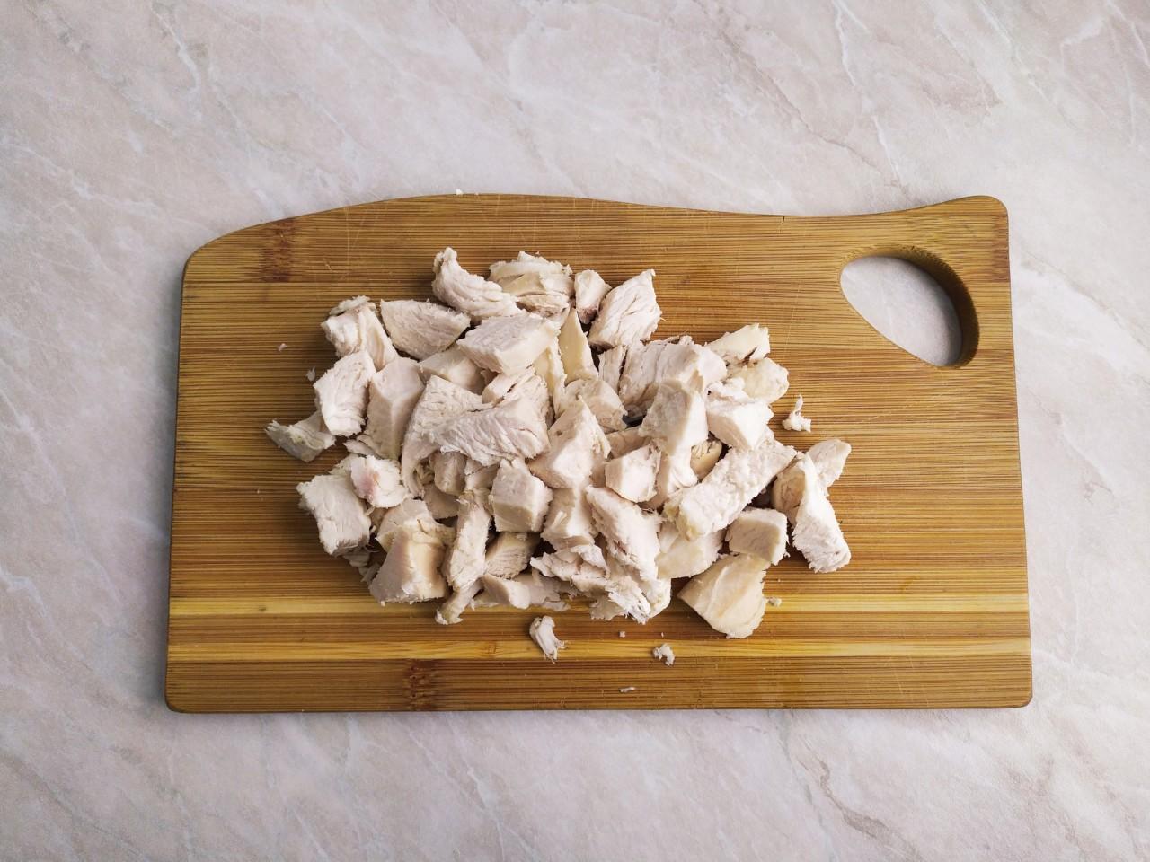 Шаг 7 приготовления Салат курица маринованные грибы