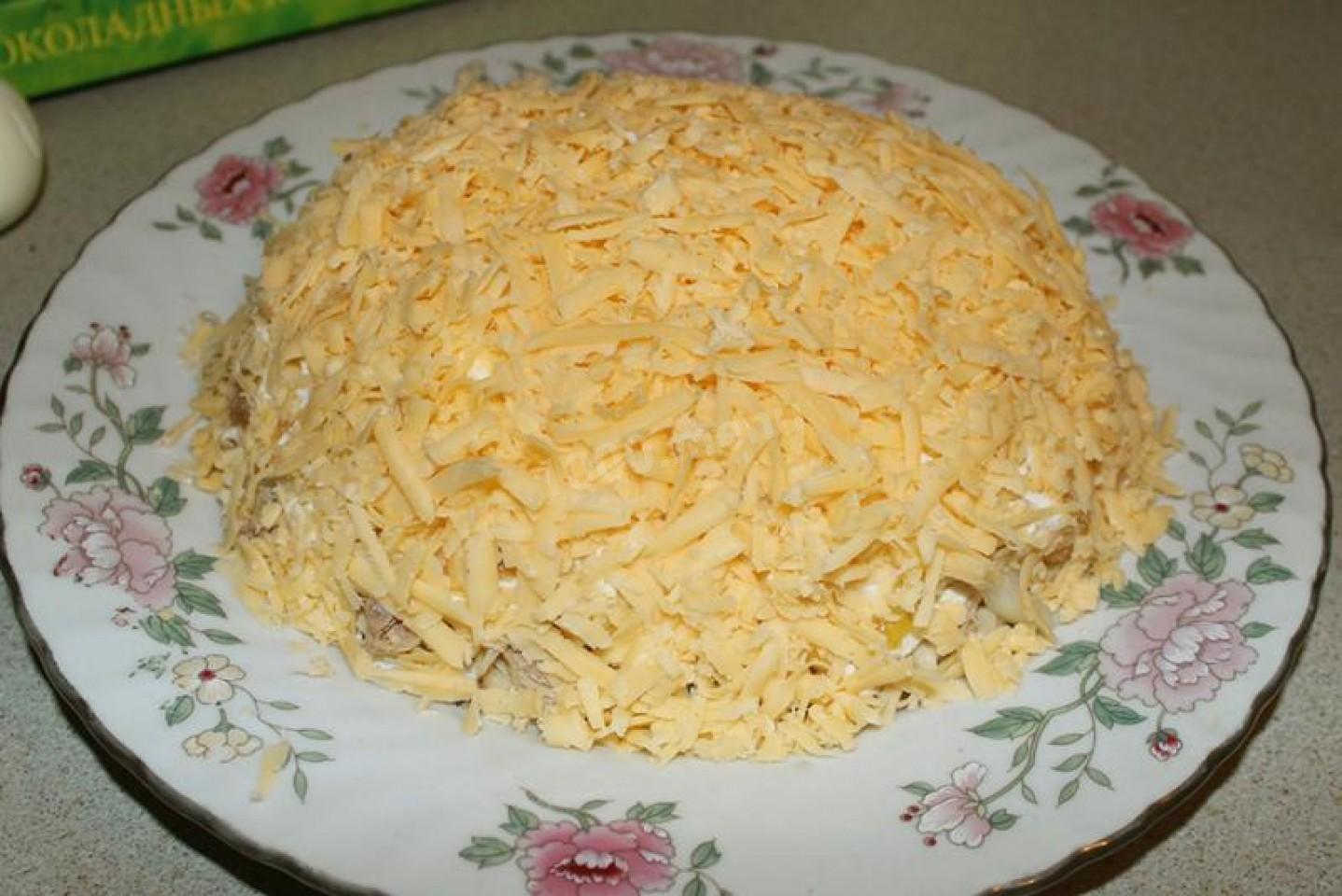 Шаг 15 приготовления Салат Черепаха с курицей грецкими орехами и яблоками