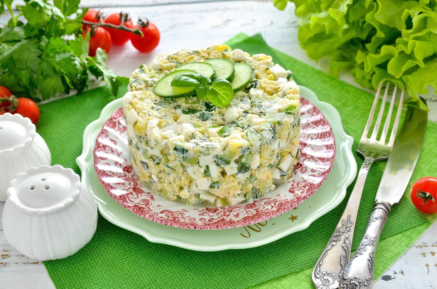 Шаг 8 приготовления Салат с картошкой и сыром