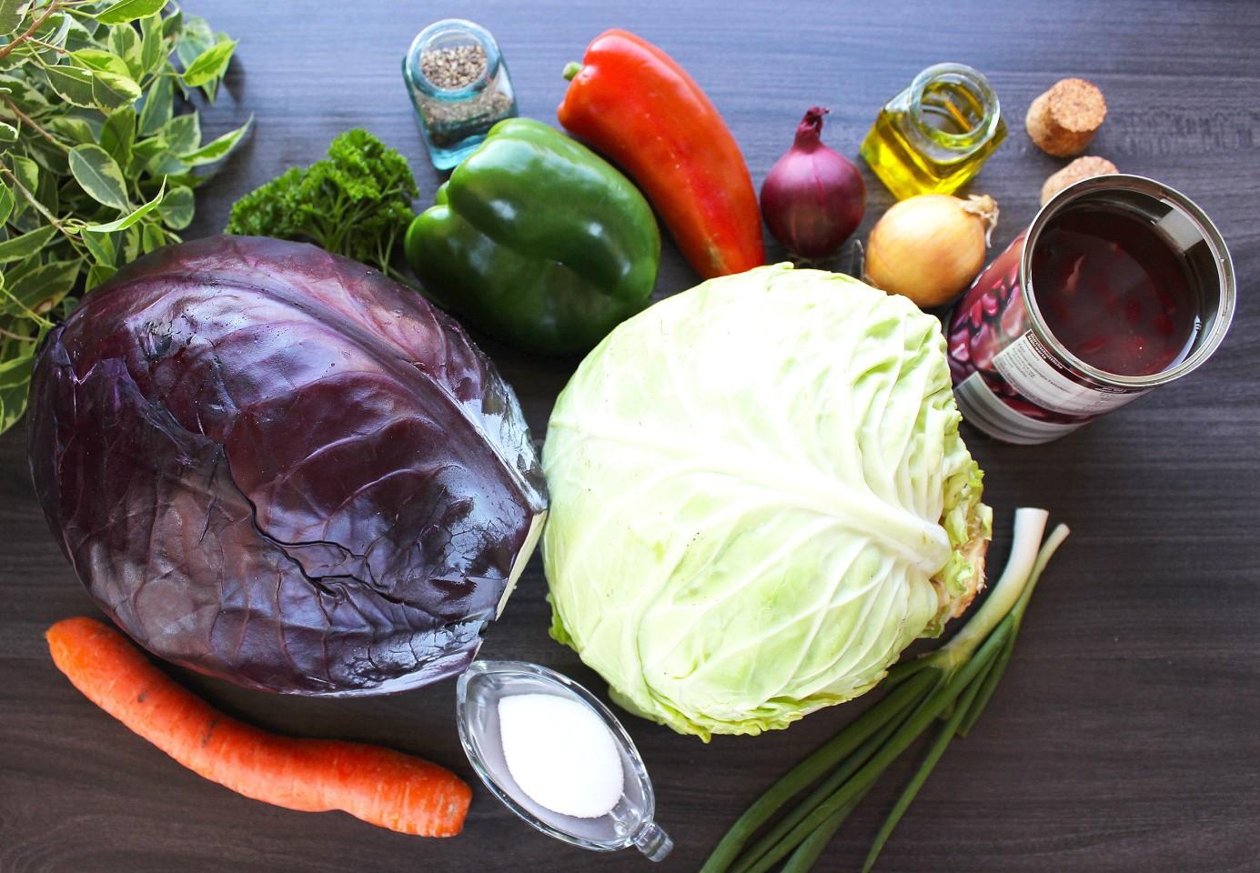 Шаг 1 приготовления Салат с фасолью и капустой