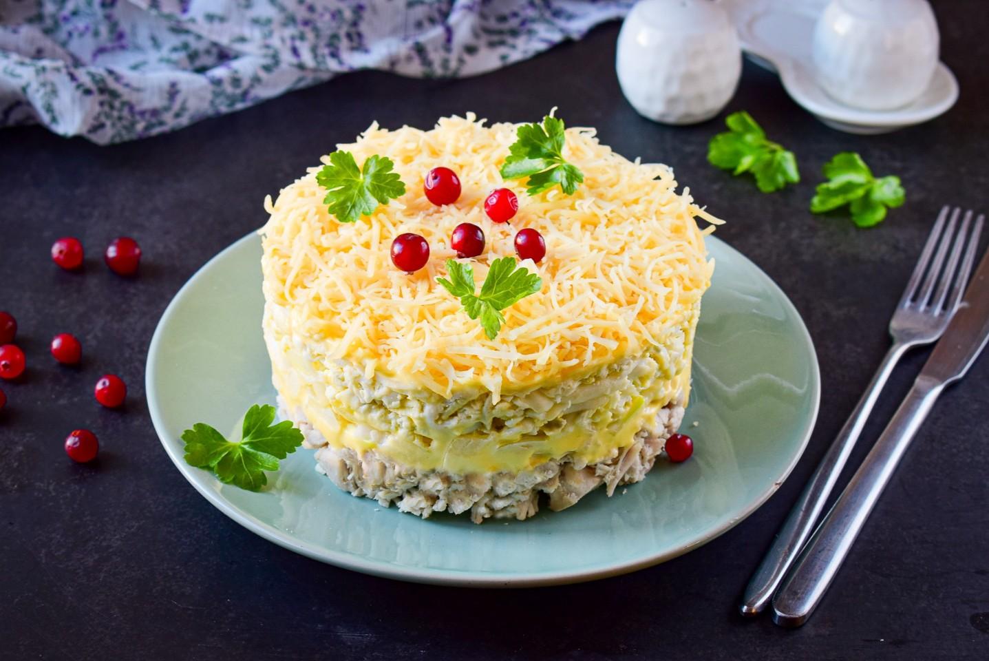 Обложка рецепта Салат Мужской каприз с курицей