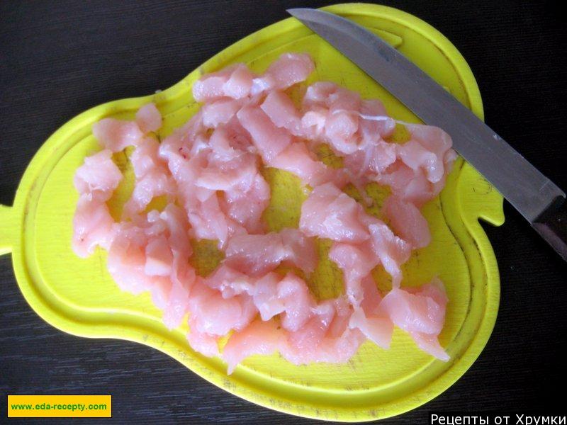 Шаг 1 приготовления Жульен с курицей