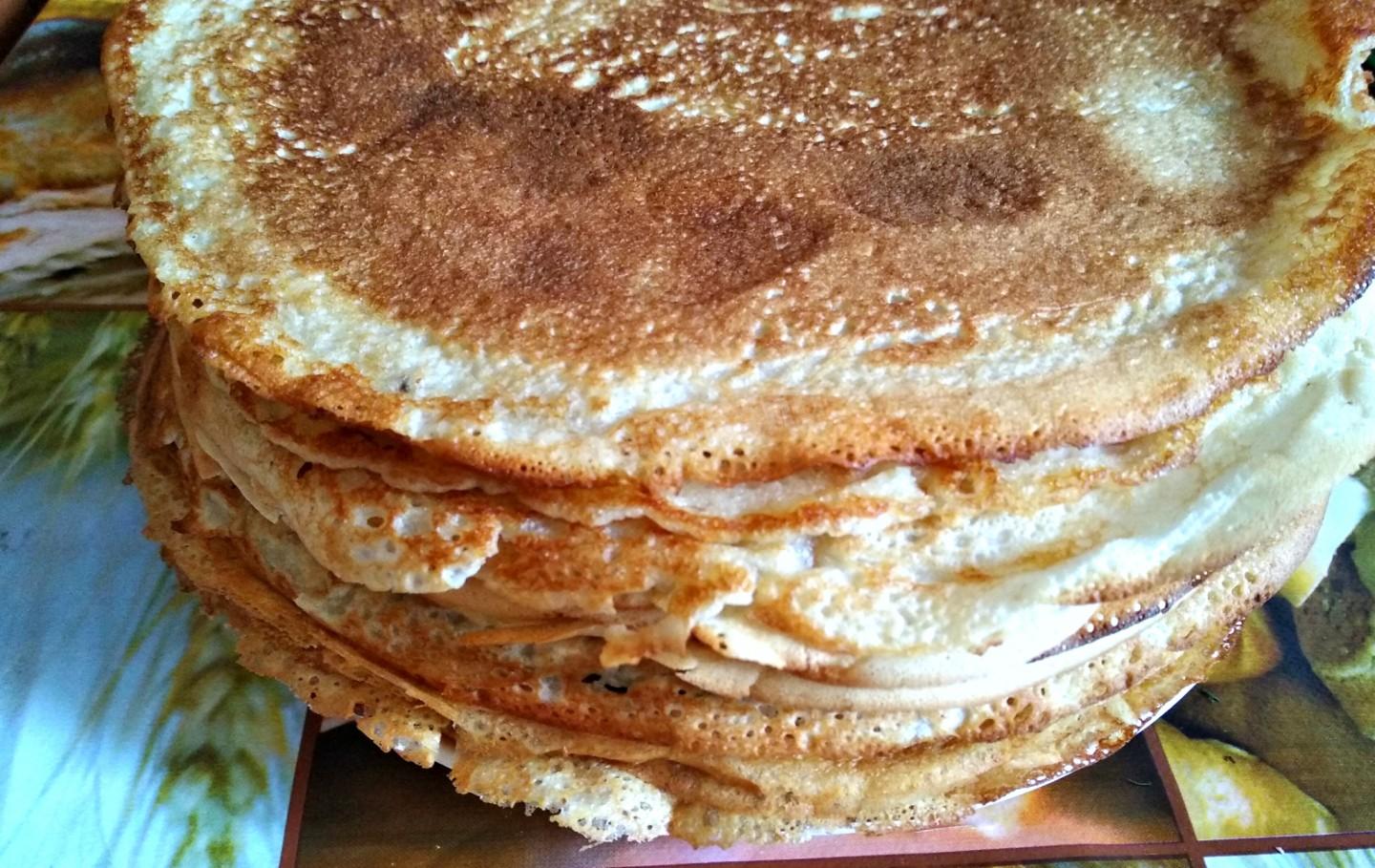 Шаг 1 приготовления Закусочный блинный торт Лесной пенёк