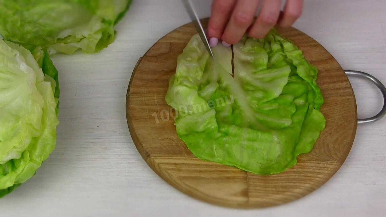 Шаг 2 приготовления Капустные конвертики с сыром