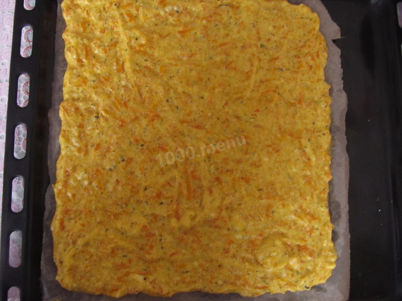 Шаг 7 приготовления Овощной рулет с сыром без муки в духовке