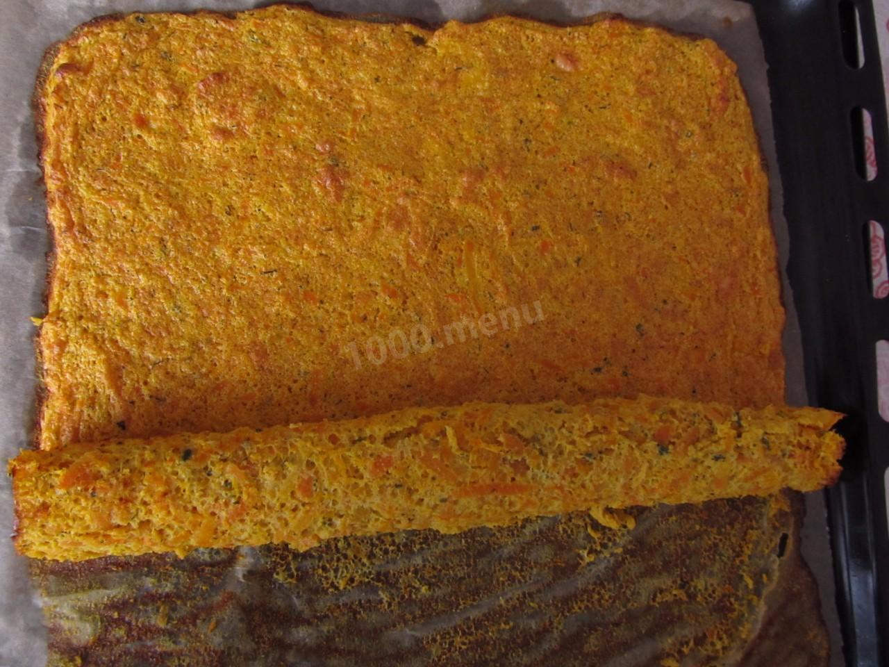 Шаг 9 приготовления Овощной рулет с сыром без муки в духовке