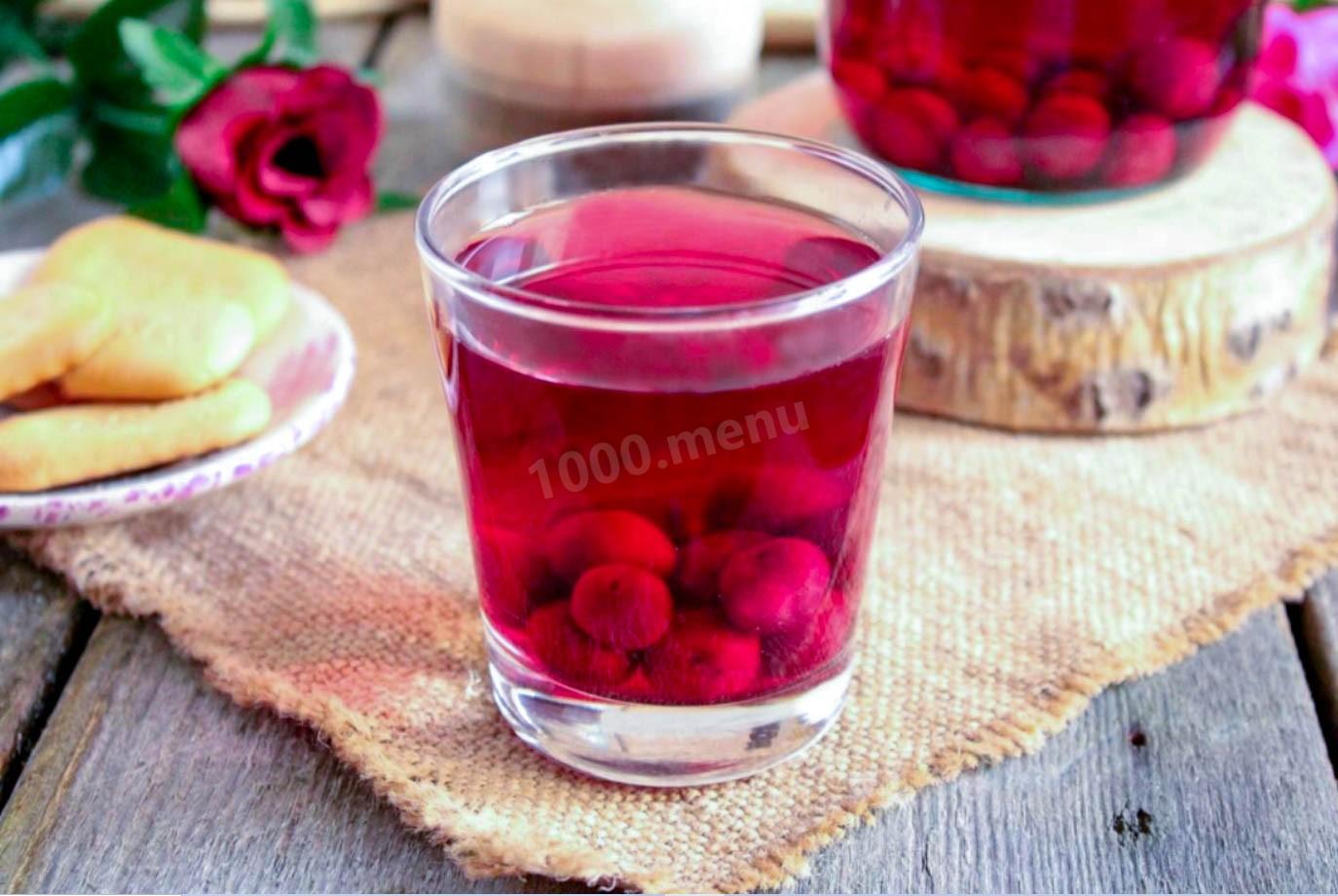 Обложка рецепта Компот из вишни с косточками