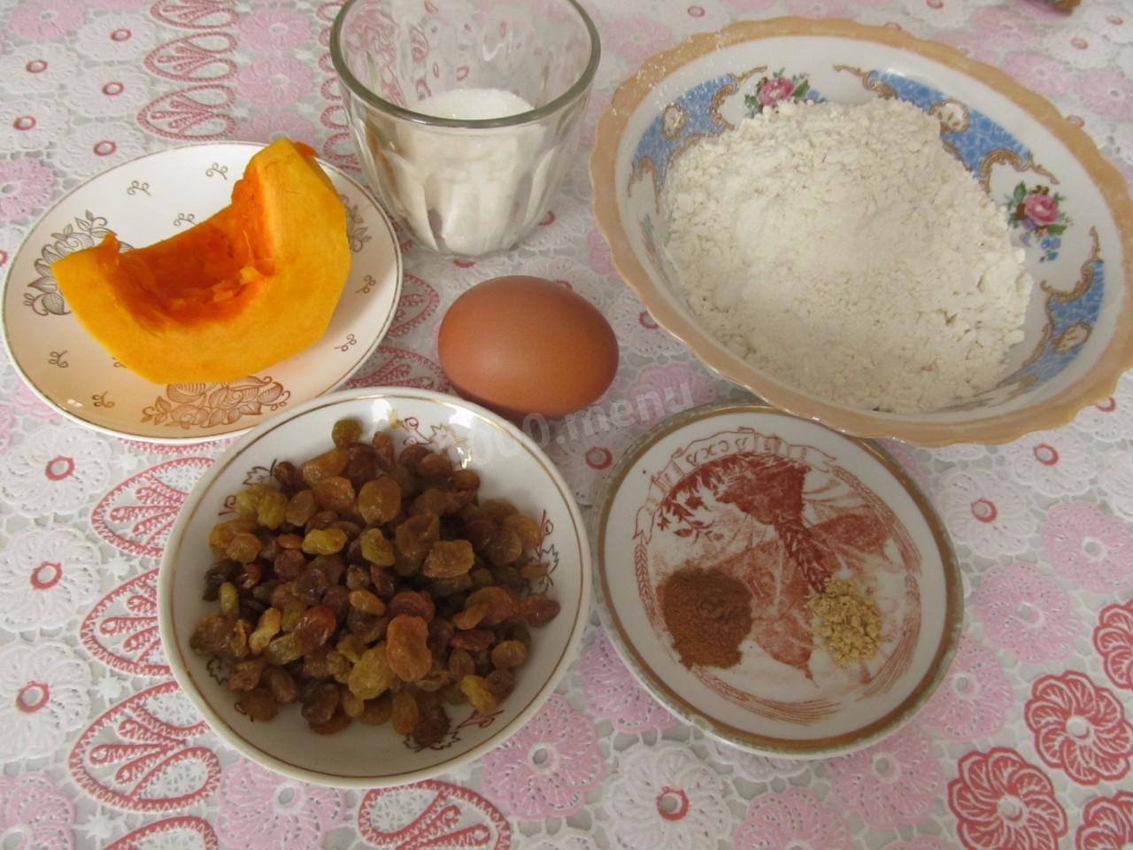 Шаг 1 приготовления Тыквенные сухарики с изюмом