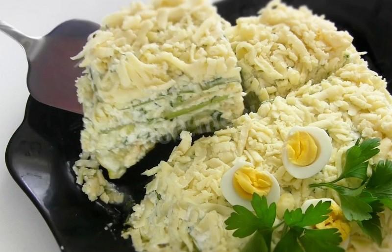 Обложка рецепта Торт из кабачков со сметаной и сыром