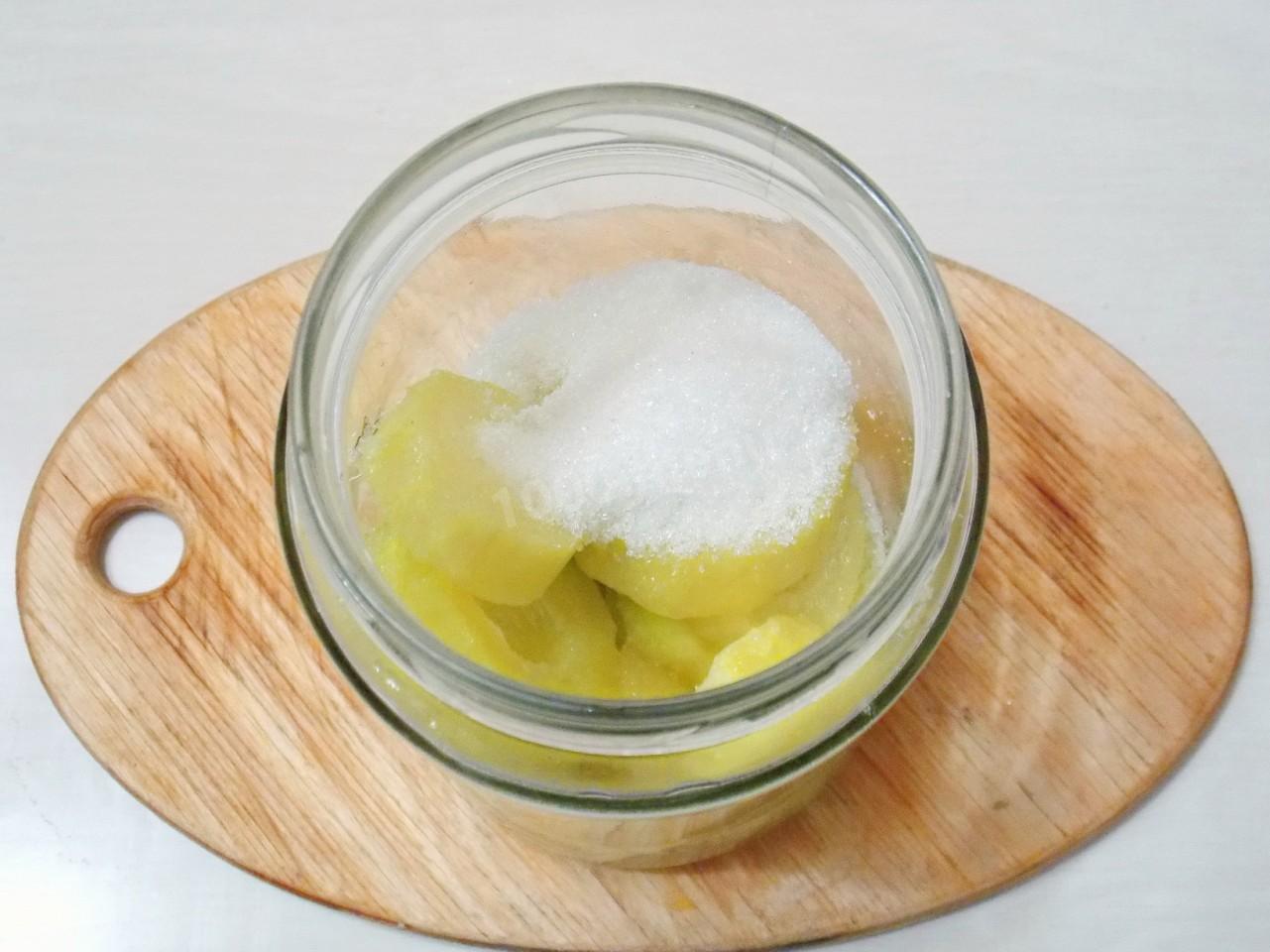 Шаг 9 приготовления Компот из кабачков на зиму со вкусом ананаса