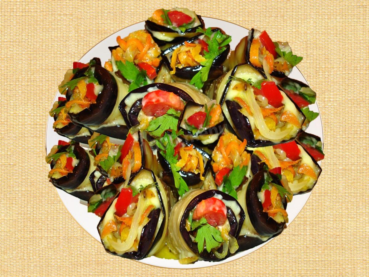 Обложка рецепта Язык из баклажанов с овощами