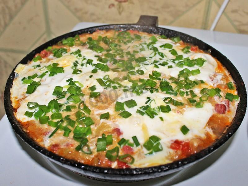 Шаг 10 приготовления Яичница с кабачками