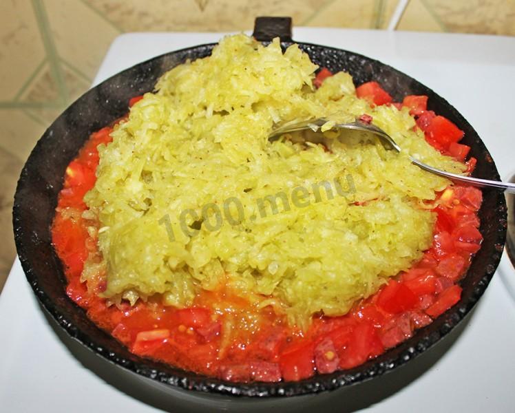 Шаг 7 приготовления Яичница с кабачками
