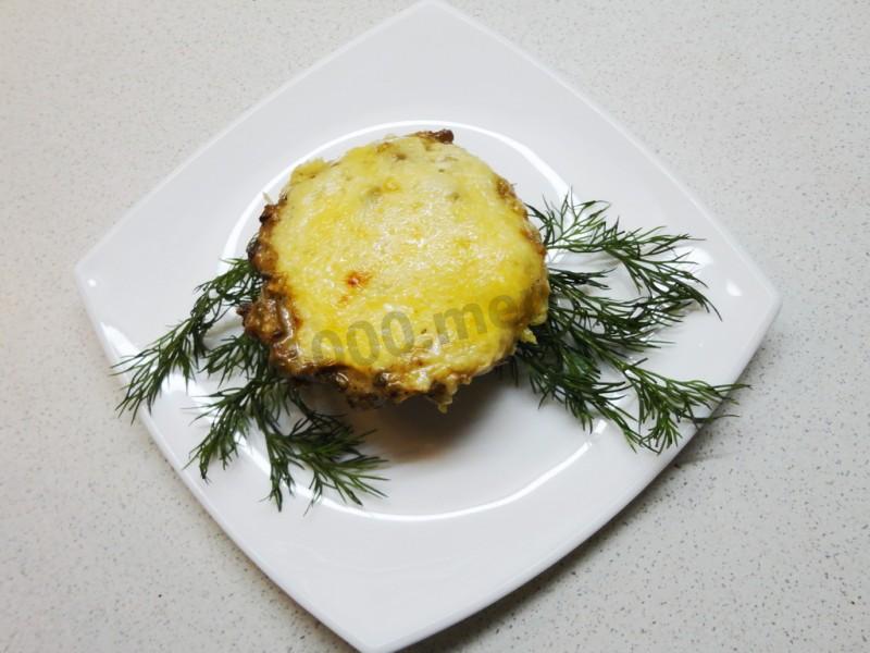 Шаг 7 приготовления Жюльен Оригинальный в мясных корзиночках