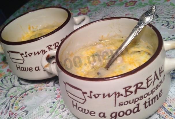 Обложка рецепта Жульен по-русски с укропом, картофелем, грибами и курицей