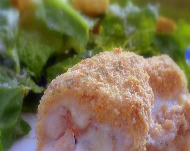 Обложка рецепта Куриные наггетсы запеченные с моцареллой