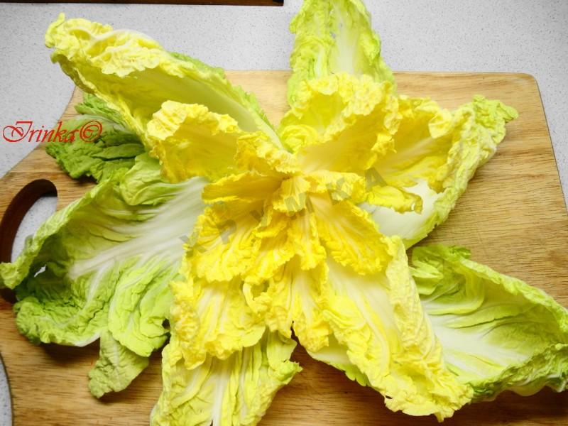 Шаг 1 приготовления Фаршированная пекинская капуста на закуску