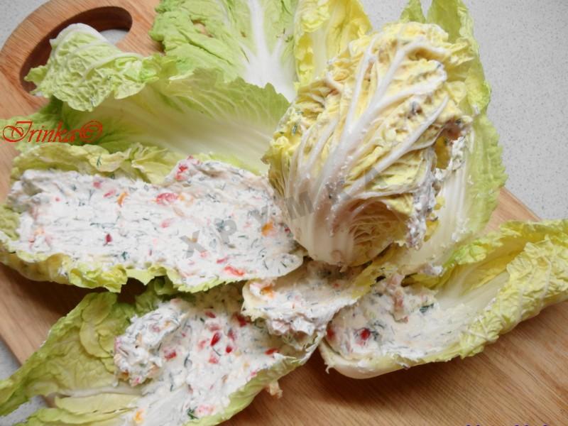 Шаг 3 приготовления Фаршированная пекинская капуста на закуску