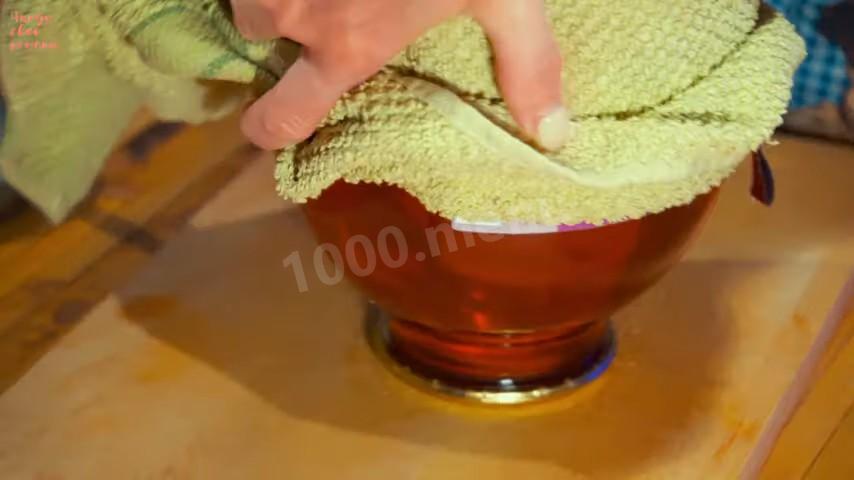 Шаг 13 приготовления Компот из клубники, лимона и мяты на зиму