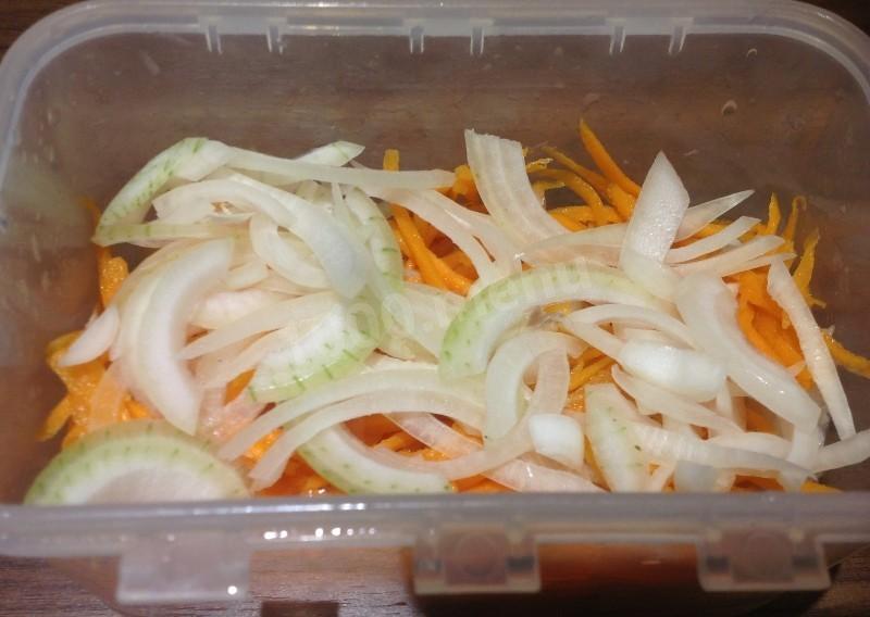 Шаг 6 приготовления Хе морковное рыбное с уксусом
