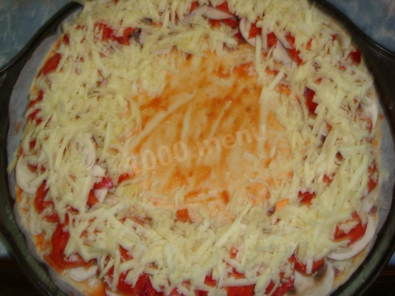 Шаг 10 приготовления Королевская пицца в духовке
