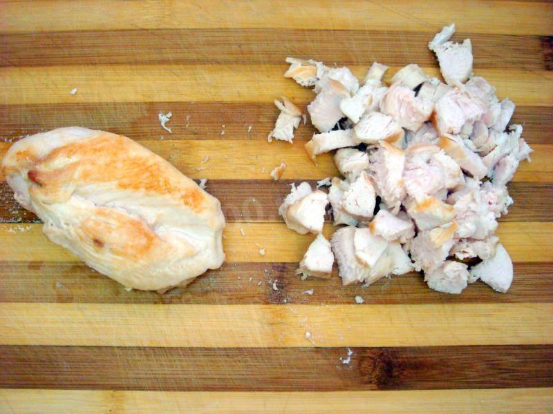 Шаг 2 приготовления Жульен с шампиньонами и грудками