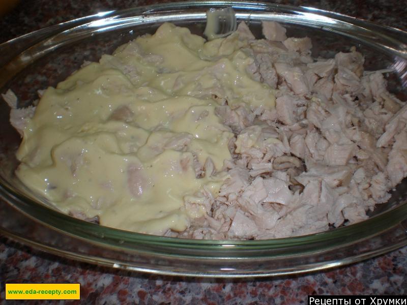 Шаг 7 приготовления Жульен куриный