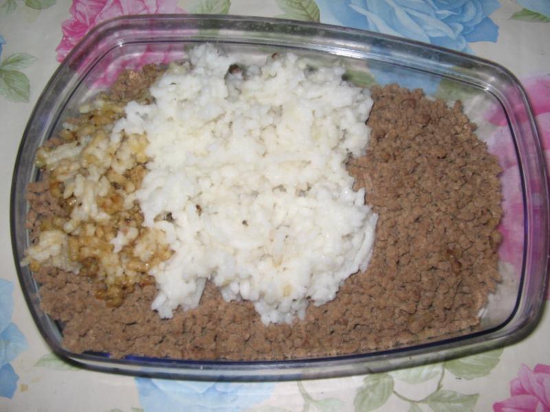 Шаг 2 приготовления Суфле говяжье с рисом
