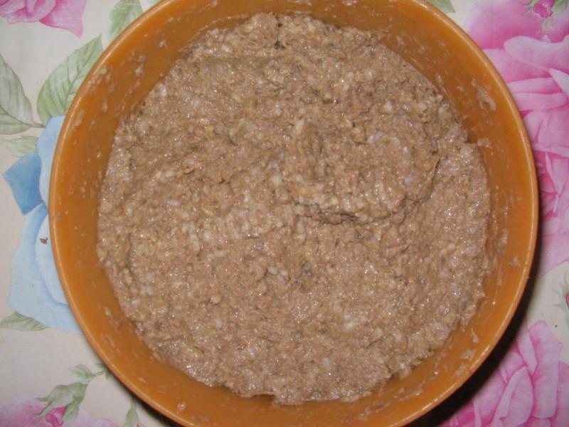 Шаг 5 приготовления Суфле говяжье с рисом