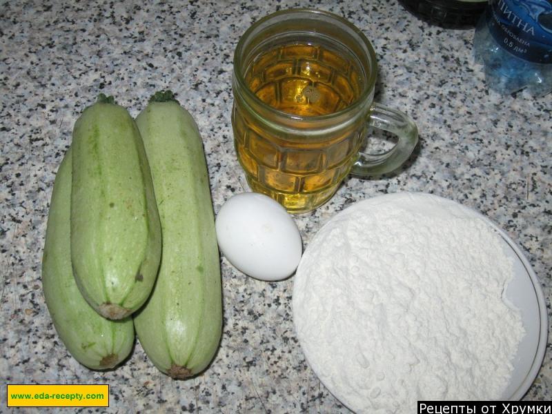 Шаг 1 приготовления Кабачки в кляре на пиве
