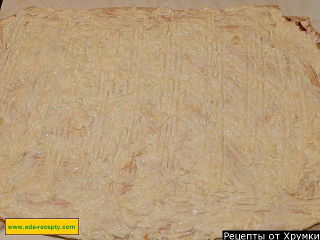 Шаг 8 приготовления Рулет с крабовыми палочками из лаваша