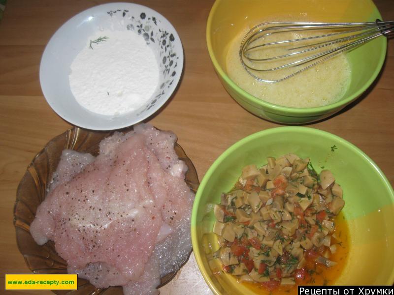 Шаг 4 приготовления Куриные рулетики с сыром в духовке