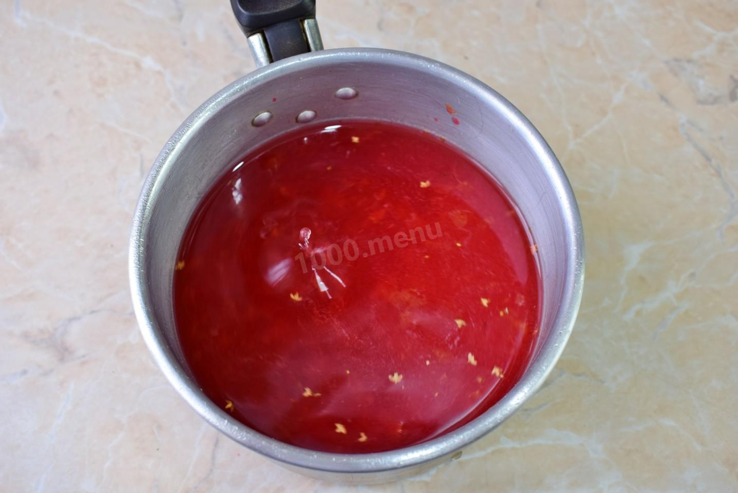 Шаг 4 приготовления Морс из калины