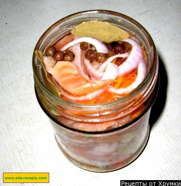 Шаг 8 приготовления Сладкий маринованный лосось с морковью и луком