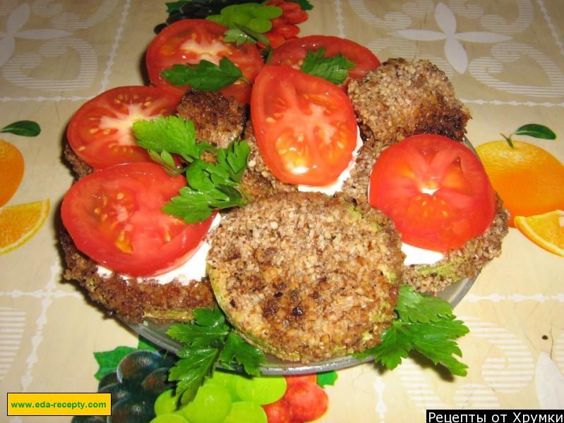Шаг 8 приготовления Кабачки и баклажаны медальонами в хрустящей корочке