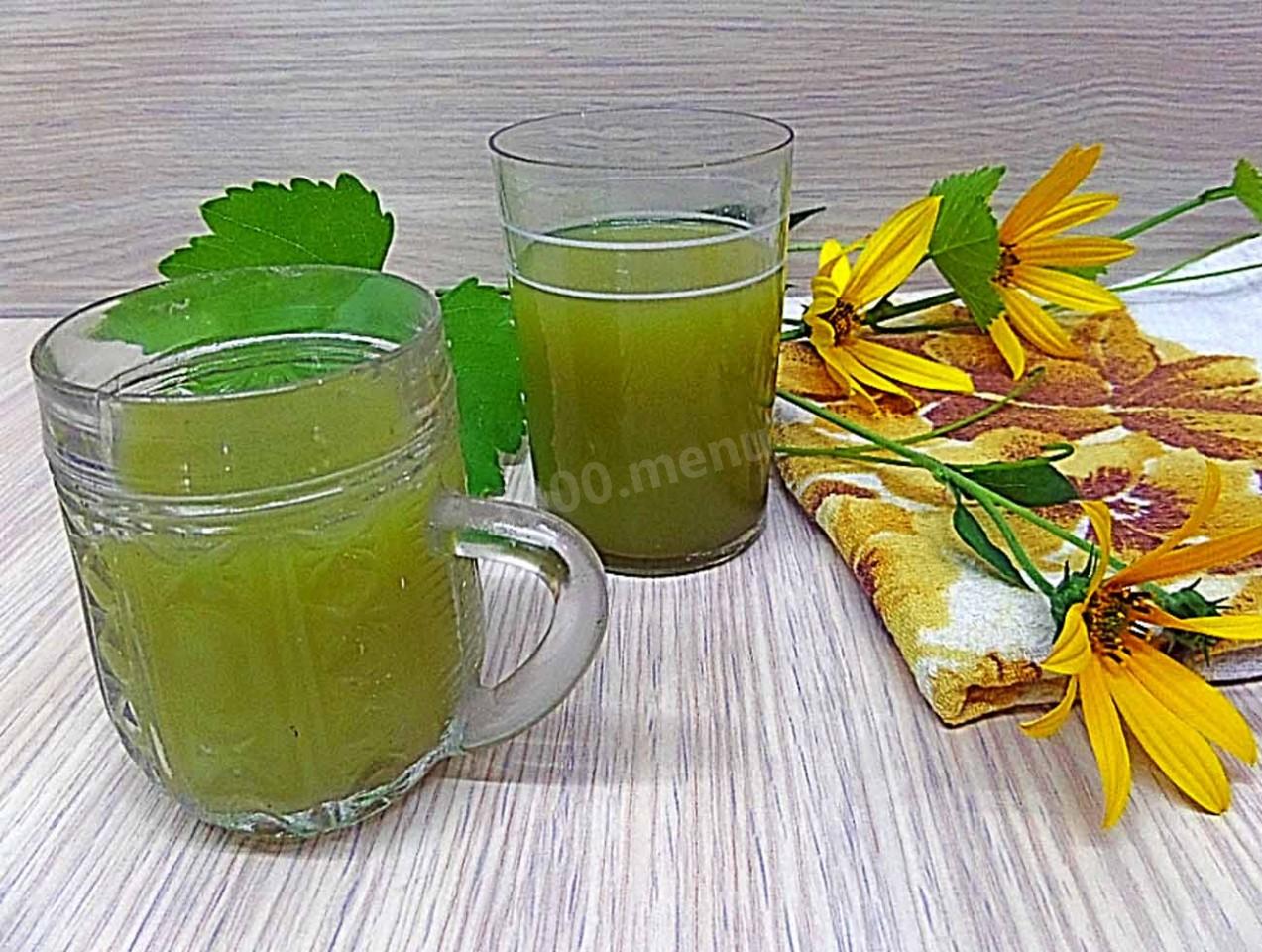 Шаг 7 приготовления Прохладительный напиток из виноградных листьев