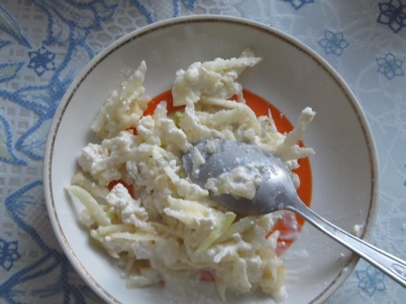 Шаг 3 приготовления Бутерброды с творожно-яблочной массой